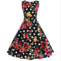 Женская цветочная принципиальная леди винтаж 50 -х годов платье без рукавов